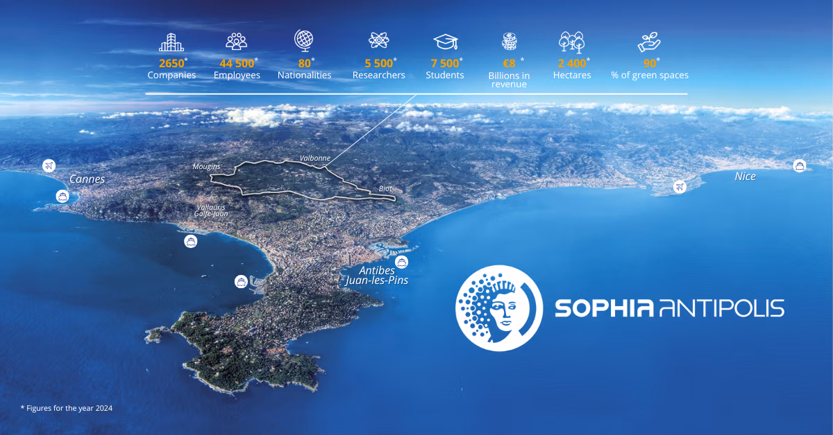 Sophia-Antipolis en su entorno boscoso de la Côte d’Azur